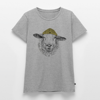 Wolle Schaf - Frauen Premium T-Shirt - Grau meliert