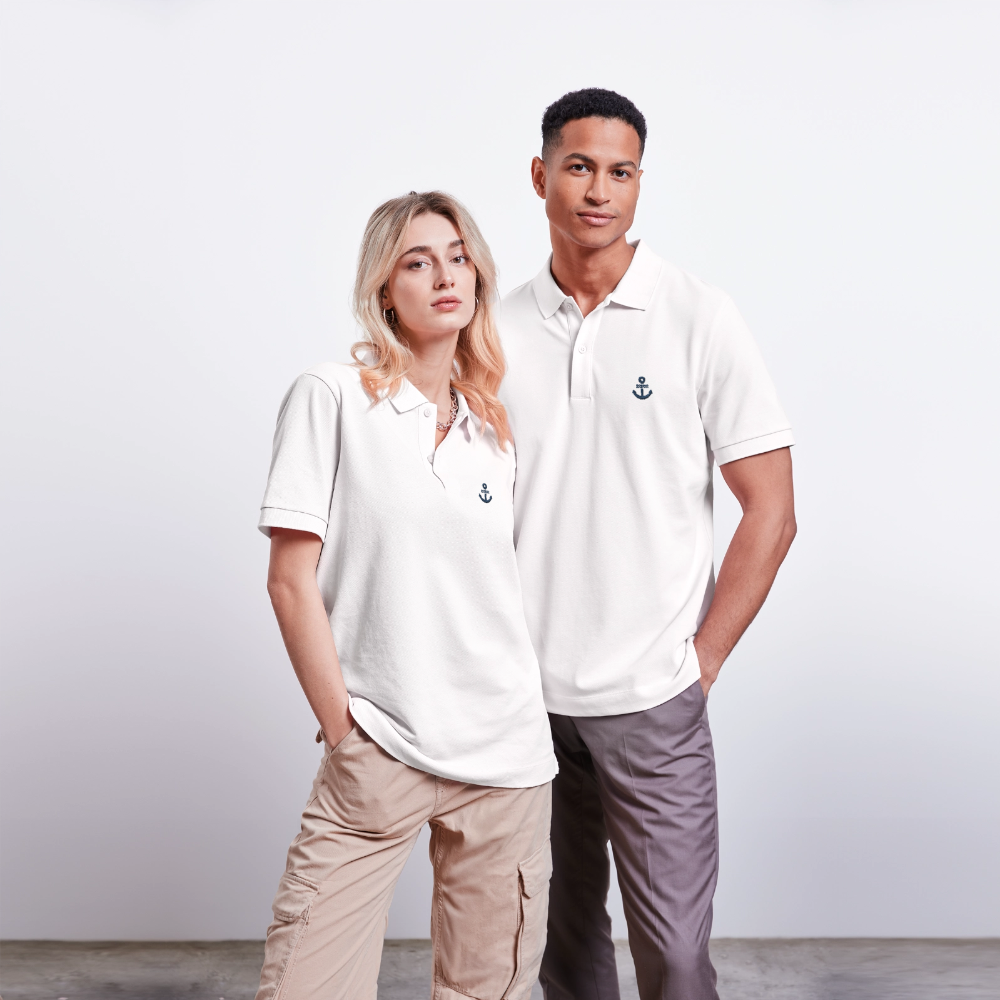 Anker - Unisex Bio-Poloshirt - Weiß