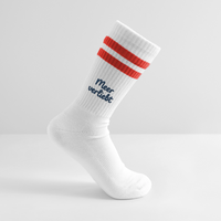Meerverliebt - Gestreifte Tennissocken - Weiß/Rot