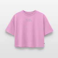 Sonne, Strand & Meer Club - Frauen Premium Oversized Bio Cropped T-Shirt - Verwaschenes Rosa