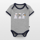 Drei Weise Möwen - Baby Bio-Kurzarm-Kontrastbody - Grau/Navy 