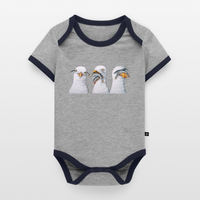Drei Weise Möwen - Baby Bio-Kurzarm-Kontrastbody - Grau/Navy 