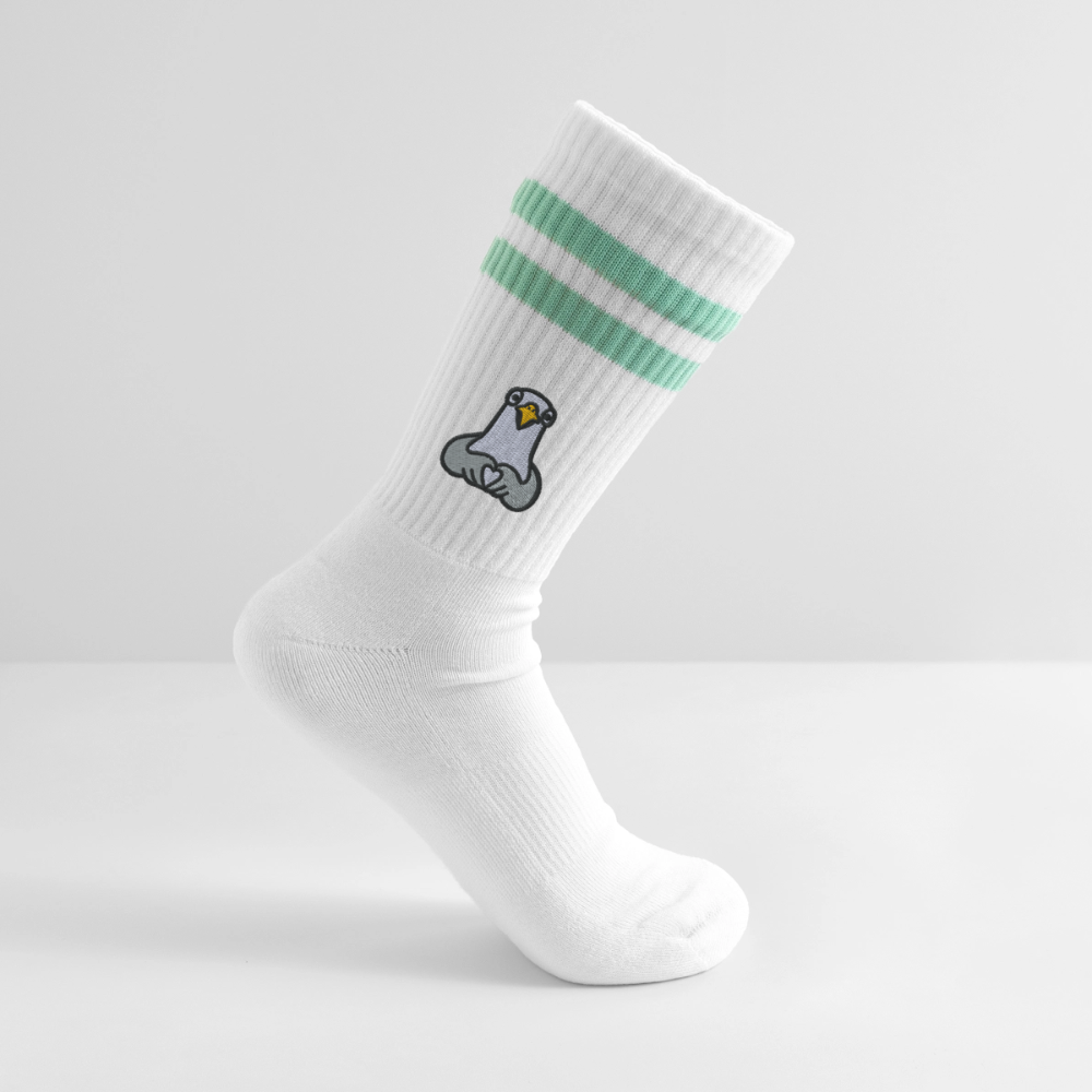 Lovebird - Gestreifte Tennissocken - Weiß/Mint