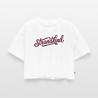 Strandkind - Frauen Premium Oversized Bio Cropped T-Shirt - Weiß