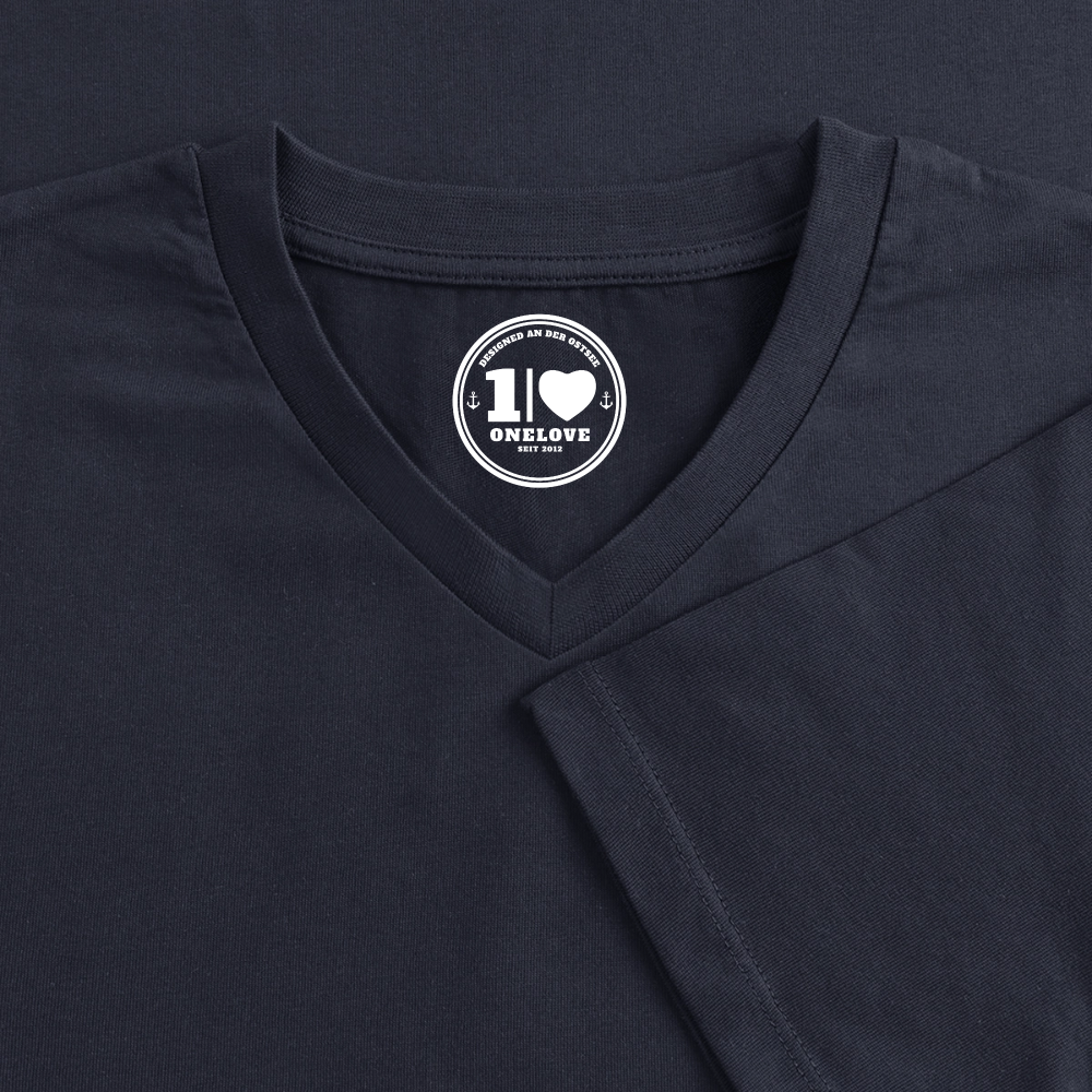 Strandkind - Männer Bio-T-Shirt mit V-Ausschnitt - Navy