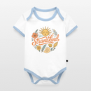 Strandkind - Baby Bio-Kurzarm-Kontrastbody - Weiß/Hellblau 
