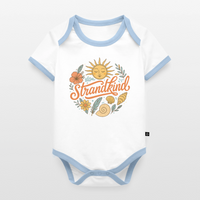 Strandkind - Baby Bio-Kurzarm-Kontrastbody - Weiß/Hellblau 