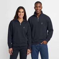 Original Hauk - Relaxed Unisex Organic Half Zip Sweatshirt - Navy
