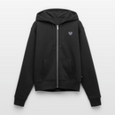 Wellenherz Stick - Frauen Premium Kapuzenjacke - Schwarz