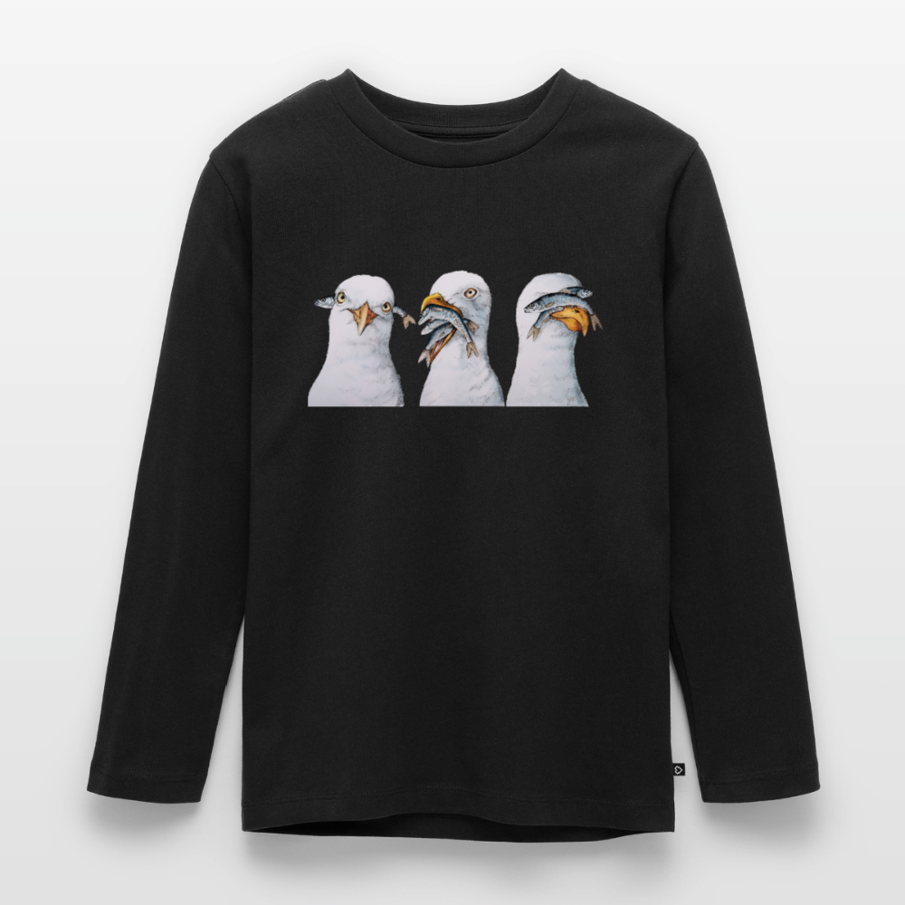 Drei Weise Möwen - Kinder Premium Langarmshirt - Schwarz
