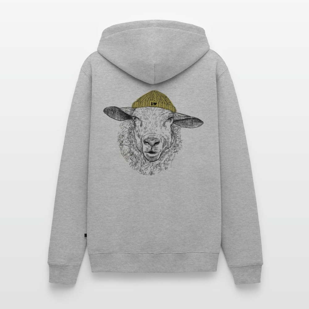 Wolle Schaf - Unisex Premium Hoodie - Grau meliert