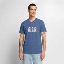 Drei Weise Möwen - Männer Bio-T-Shirt mit V-Ausschnitt - Taubenblau