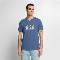 Drei Weise Möwen - Männer Bio-T-Shirt mit V-Ausschnitt - Taubenblau