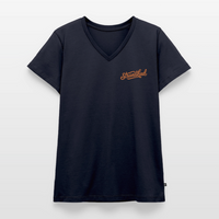Strandkind - Frauen Bio-T-Shirt mit V-Ausschnitt - Navy