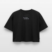 Sonne, Strand & Meer Club - Frauen Premium Oversized Bio Cropped T-Shirt - Schwarz