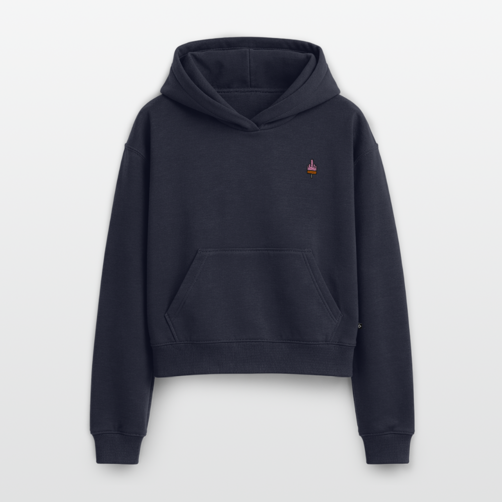 F**k You Eis Stick - Cropped Oversized Heavyweight Frauen Hoodie - Navy