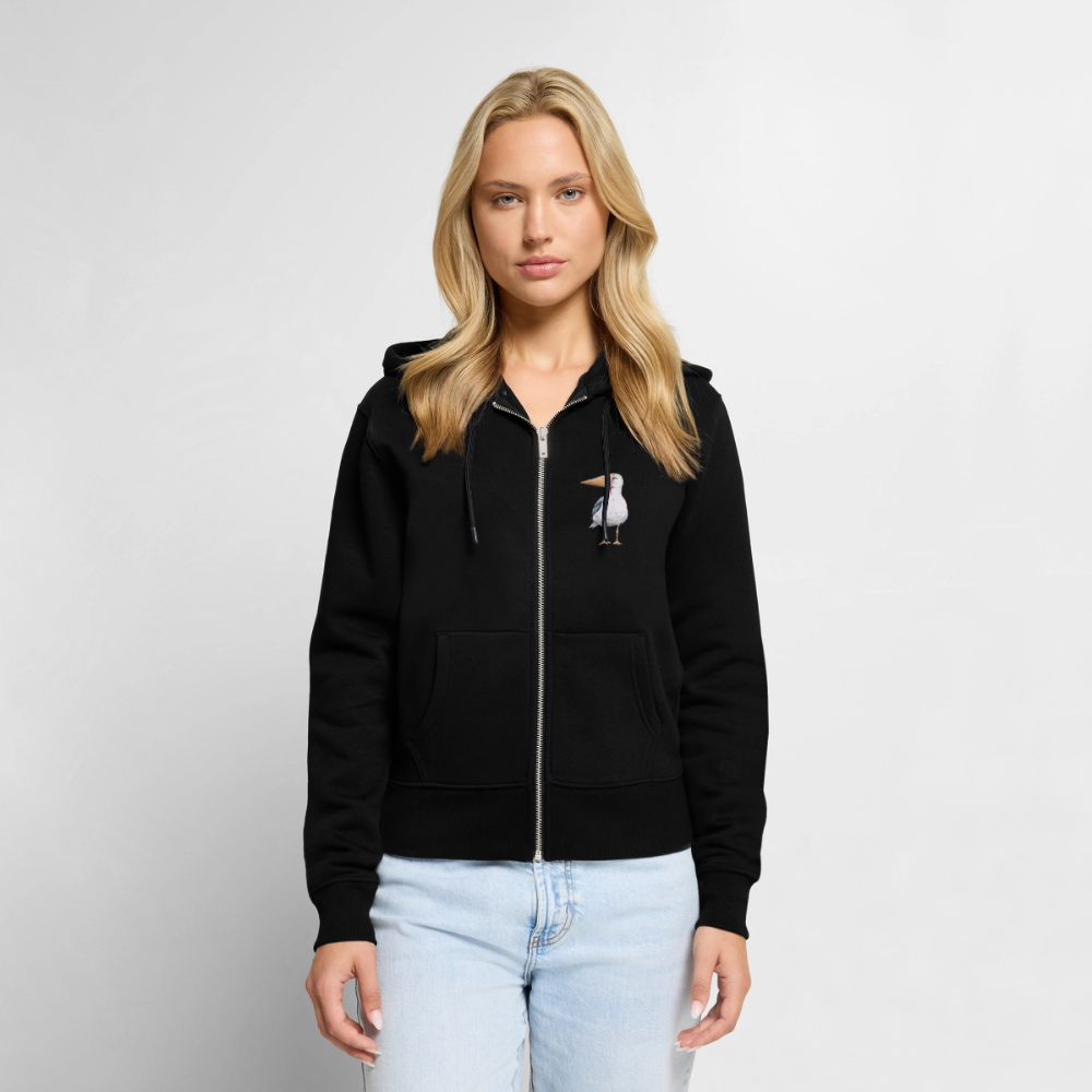 Eisvogel - Frauen Premium Kapuzenjacke - Schwarz