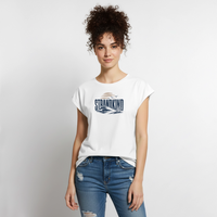 Strandkind - Frauen T-Shirt mit gerollten Ärmeln - Weiß