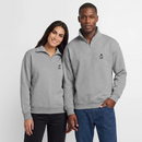 Moin Möwe - Relaxed Unisex Organic Half Zip Sweatshirt - Grau meliert