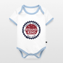 Strandkind Original - Baby Bio-Kurzarm-Kontrastbody - Weiß/Hellblau 