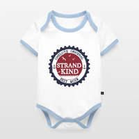 Strandkind Original - Baby Bio-Kurzarm-Kontrastbody - Weiß/Hellblau 