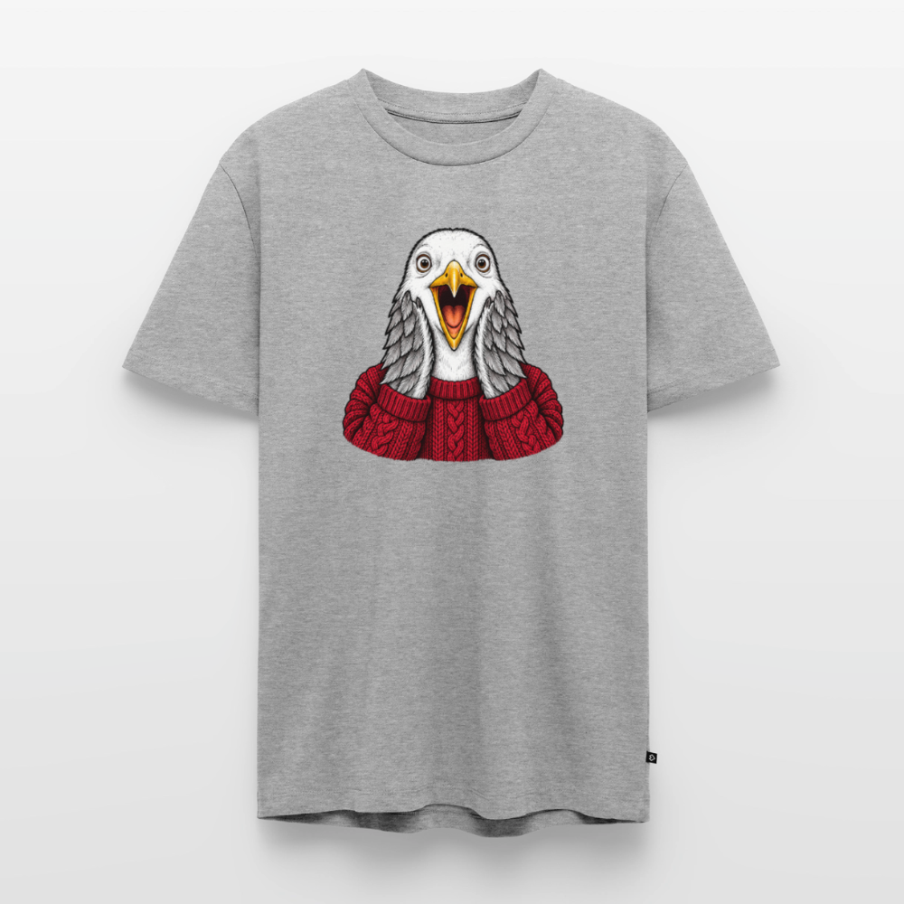 Möwe allein Zuhause - Unisex Premium T-Shirt - Grau meliert