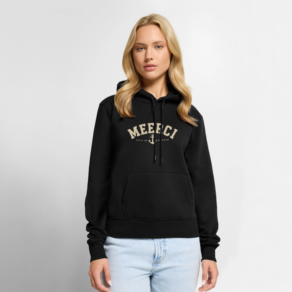 MEERCI Salz im Herzen - Frauen Premium Hoodie - Schwarz