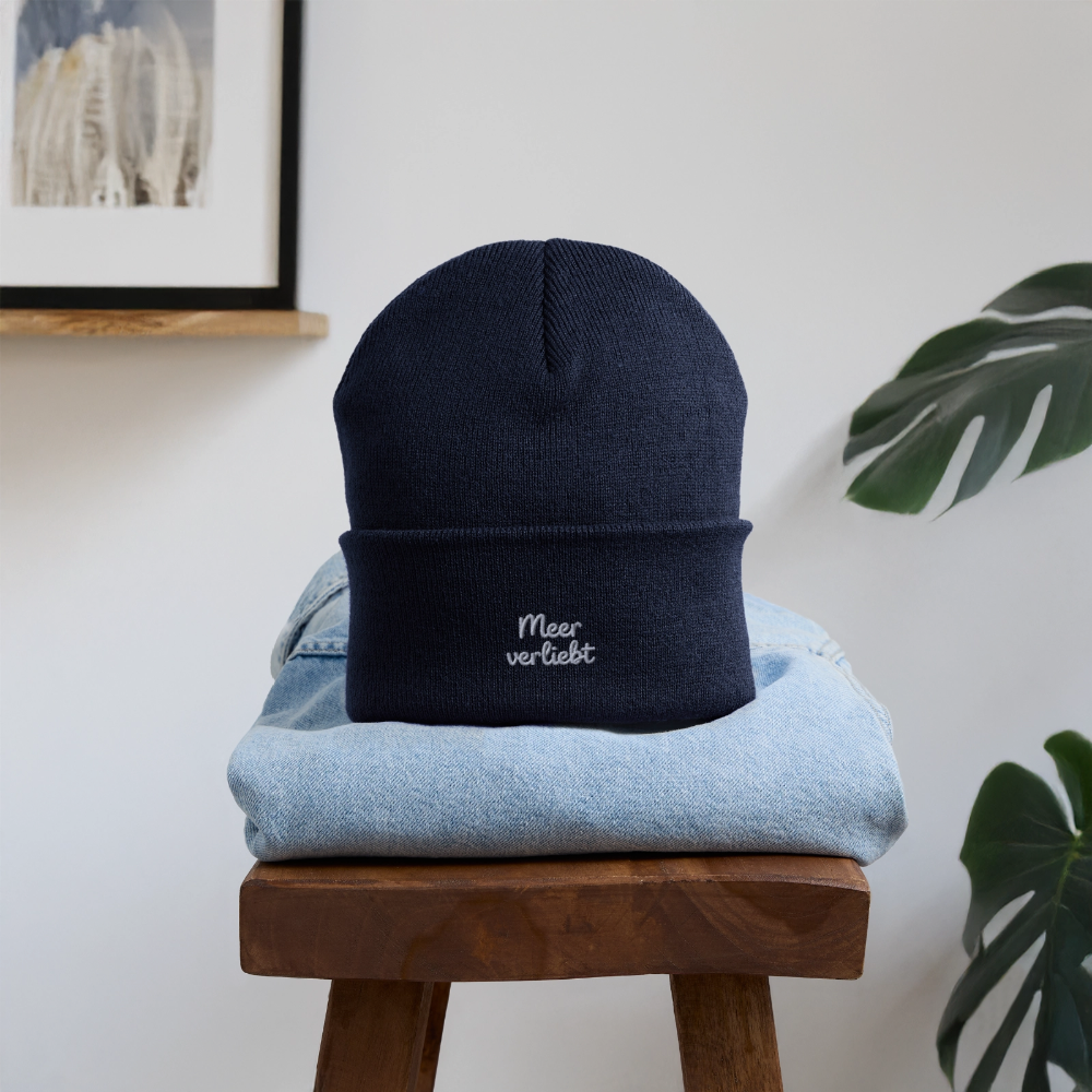 Meerverliebt - Bestickte Wintermütze - Navy