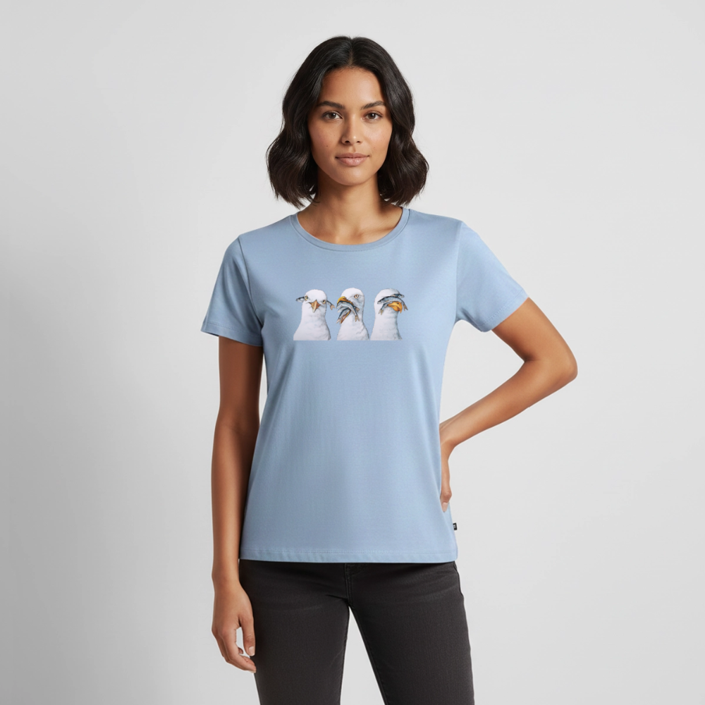 Drei weise Möwen - Frauen Premium T-Shirt - Hellblau