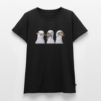 Drei weise Möwen - Frauen Premium T-Shirt - Schwarz