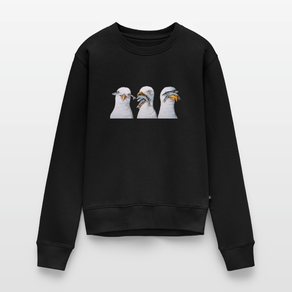 Drei Weise Möwen - Frauen Premium Pullover - Schwarz