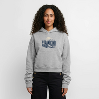 Strandkind - Cropped Oversized Heavyweight Frauen Hoodie - Grau meliert