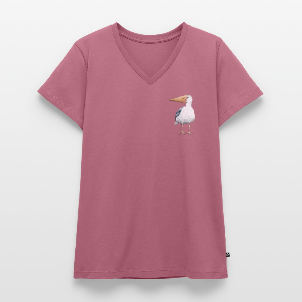 Eisvogel - Frauen Bio-T-Shirt mit V-Ausschnitt - Mauve