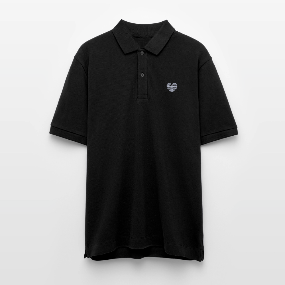 Wellenherz -  Unisex Bio-Poloshirt - Schwarz