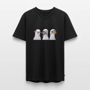 Drei Weise Möwen - Männer Bio-T-Shirt mit V-Ausschnitt - Schwarz