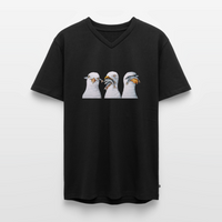 Drei Weise Möwen - Männer Bio-T-Shirt mit V-Ausschnitt - Schwarz