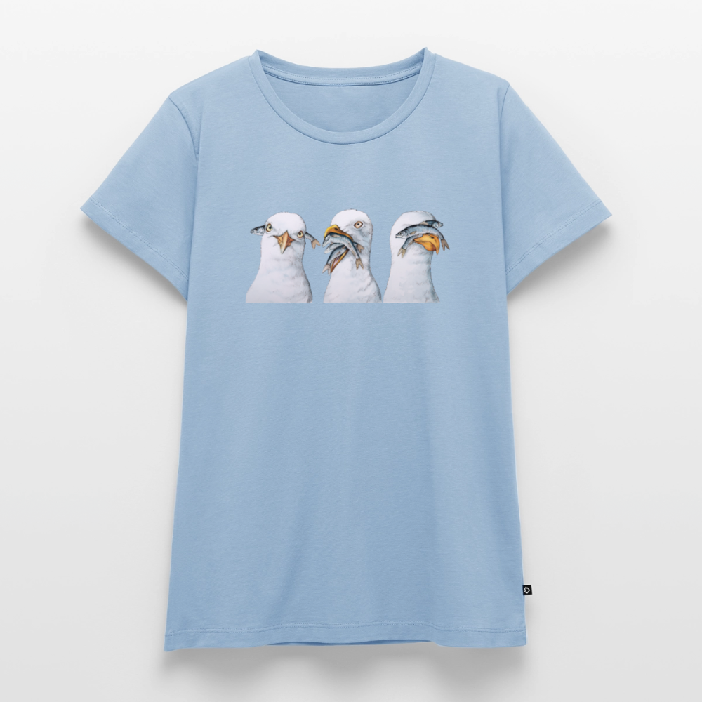 Drei weise Möwen - Frauen Premium T-Shirt - Hellblau