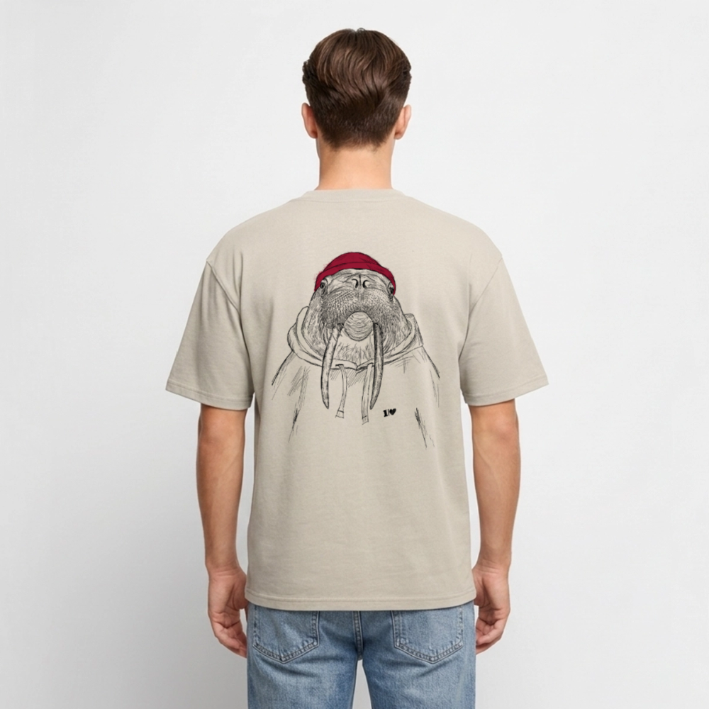 Kurt Hansen Walross - Unisex Premium Oversized Bio T-Shirt - Beige