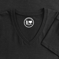 Strandkind - Frauen Bio-T-Shirt mit V-Ausschnitt - Anthrazit meliert