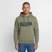 Ostseeliebe - Relaxed Unisex Premium Vintage Hoodie - Grün Acid Wash