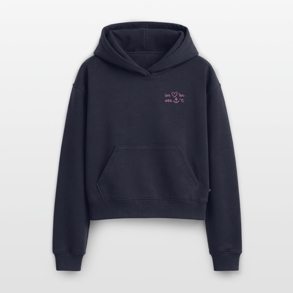 Im Herzen verankert Stick - Cropped Oversized Heavyweight Frauen Hoodie - Navy