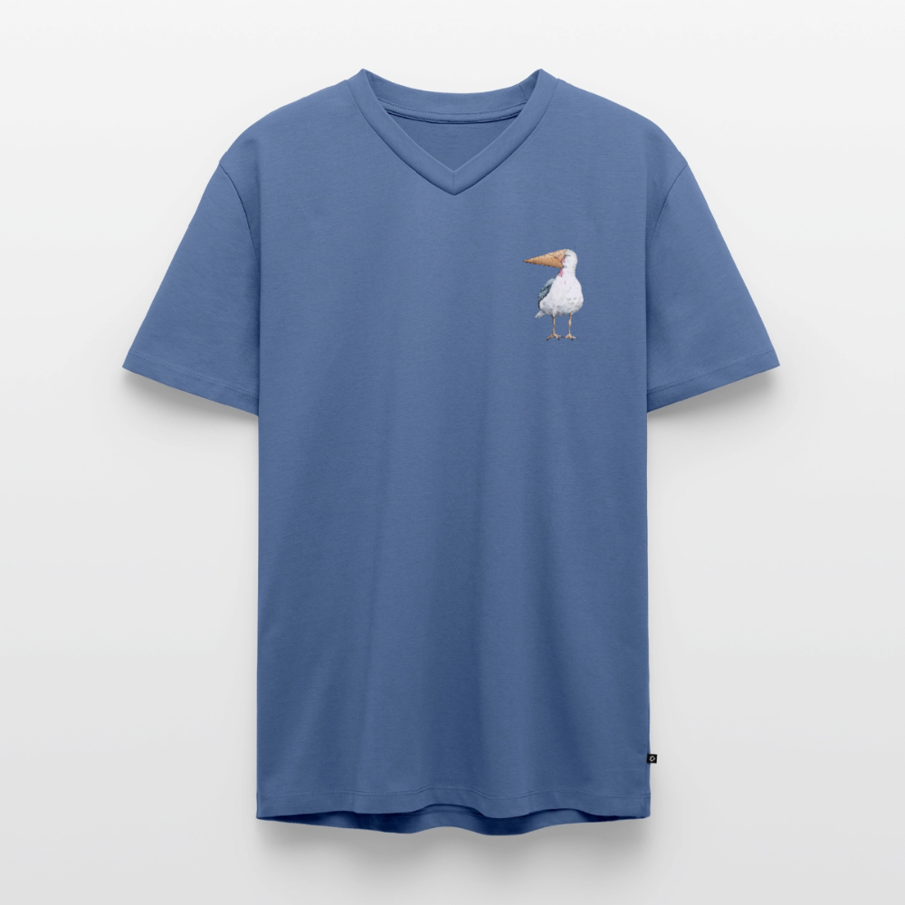 Eisvogel - Männer Bio-T-Shirt mit V-Ausschnitt - Taubenblau