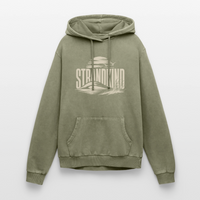 Strandkind - Relaxed Unisex Premium Vintage Hoodie - Grün Acid Wash