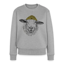 Wolle Schaf - Frauen Premium Pullover - Grau meliert