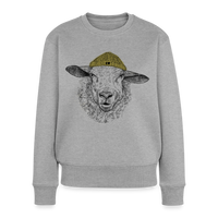 Wolle Schaf - Frauen Premium Pullover - Grau meliert