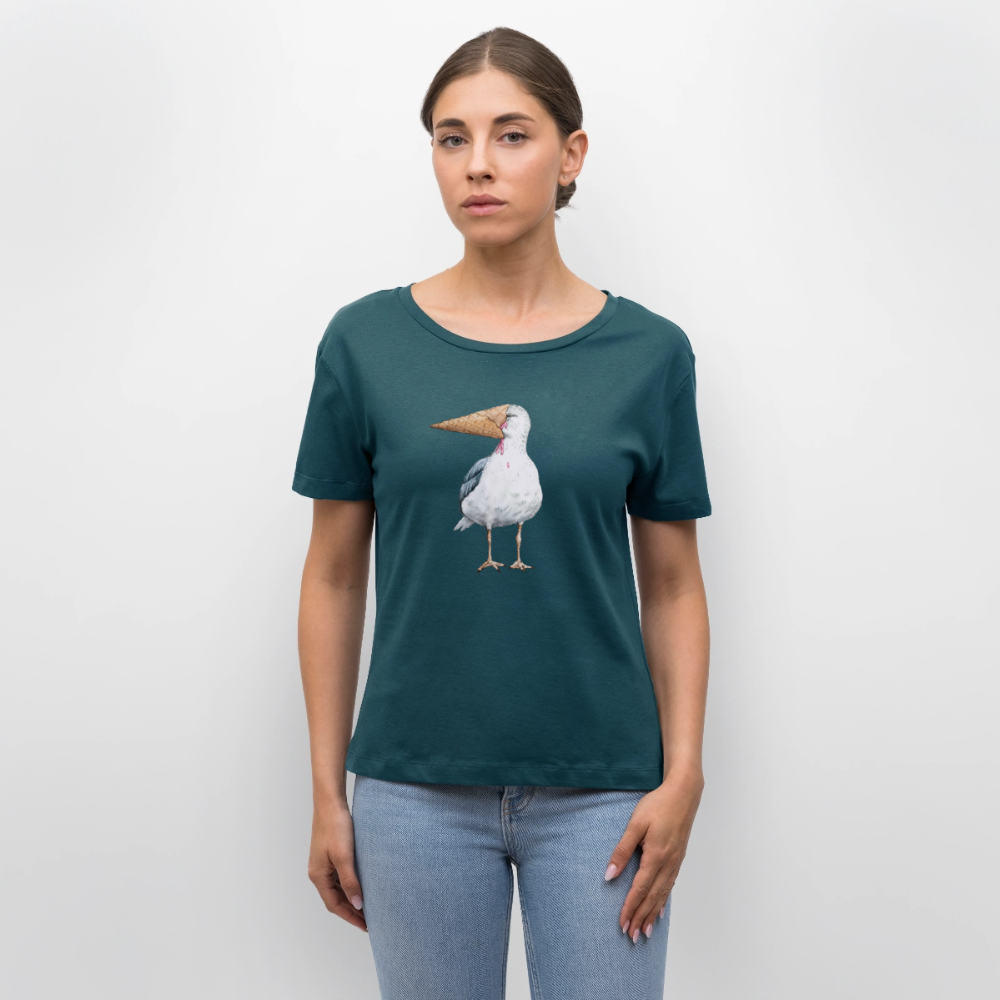 Eisvogel - Relaxed Frauen Bio-T-Shirt - Dunkles Petrol