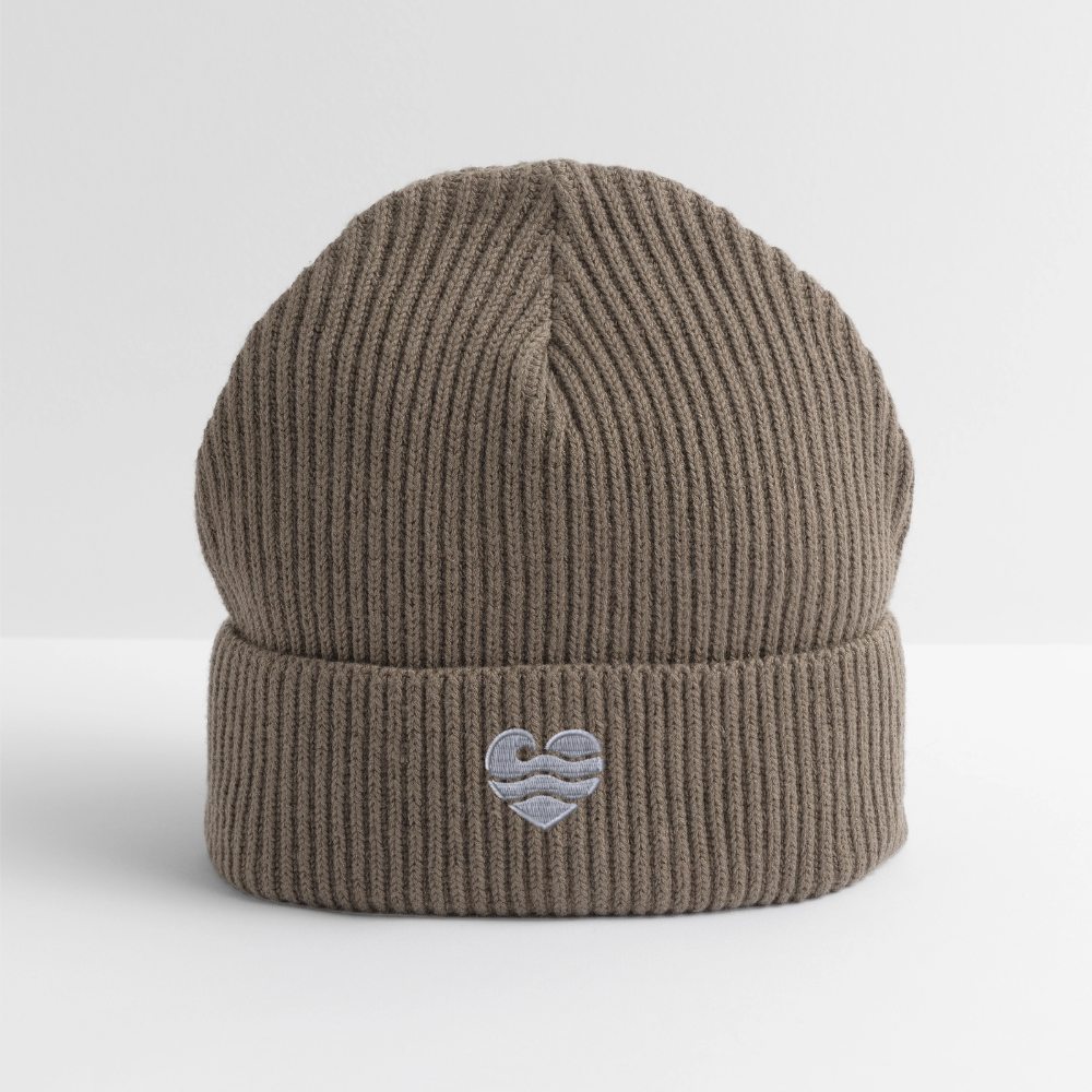 Wellenherz -  Unisex Bio FISHERMAN BEANIE - Dunkelbraun