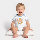Strandkind - Baby Bio-Kurzarm-Kontrastbody - Weiß/Hellblau 