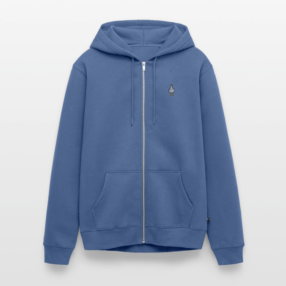 Gestickte Möwe - Unisex Premium Kapuzenjacke - Taubenblau