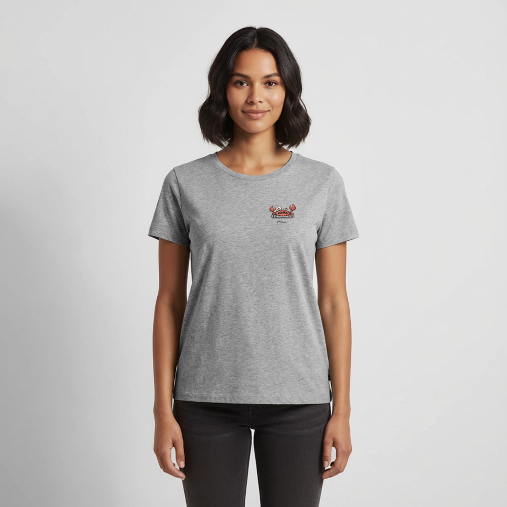 Moin Krabbe - Frauen Premium T-Shirt - Grau meliert